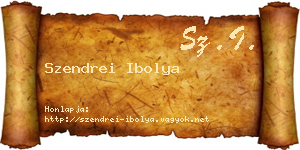 Szendrei Ibolya névjegykártya